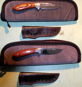 A set of two beautiful knives donated to the Denali Doubles by our friend Kurt Hellweg.