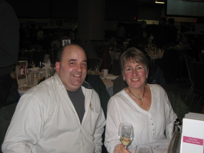 Larry (our Batteries Plus sponsor!!) and Donna at the Mushers Banquet.